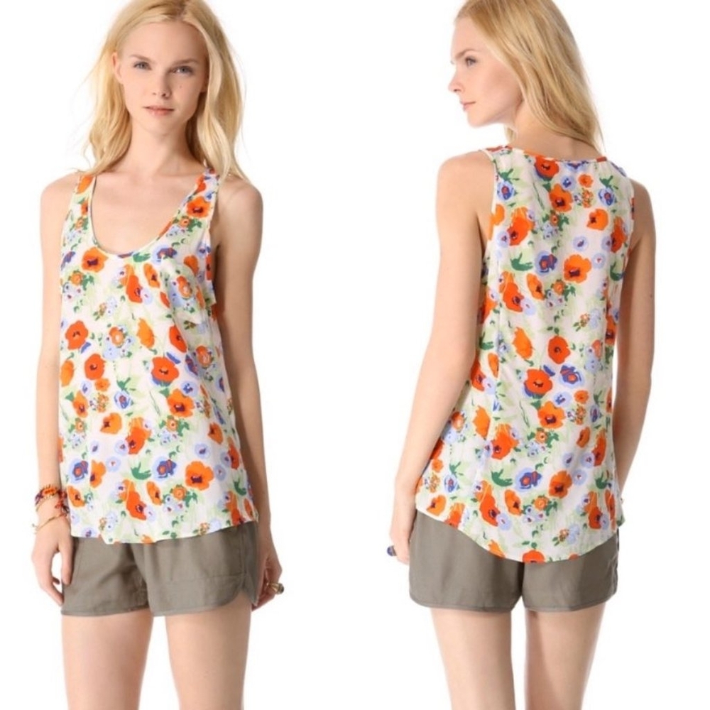 Joie 100% silk colorful floral tank top
